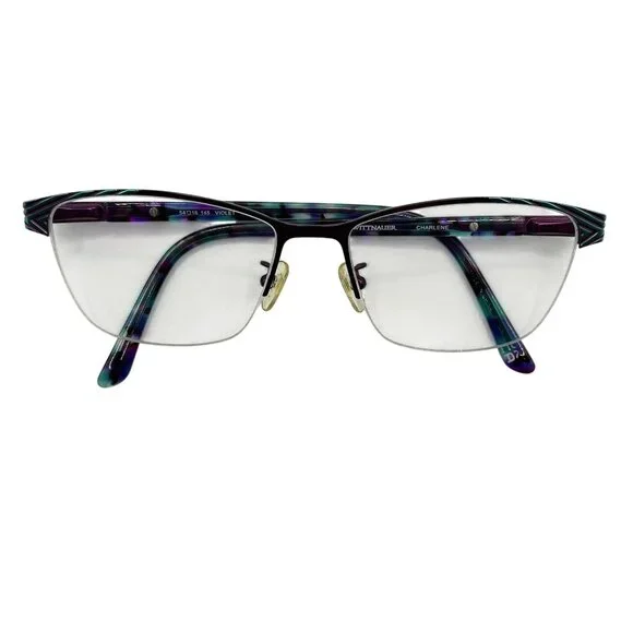 Wittnauer Charlene Half Rim Violet Tortoise Metal Eyeglasses Frame 54 x 16 145 - Picture 1 of 6